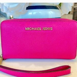 Michael Kors Fuchsia Clutch Wristlet